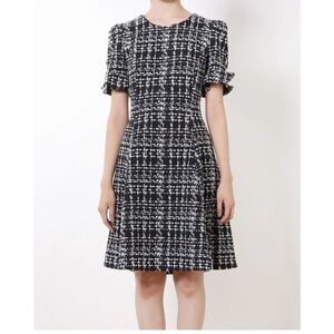 DKNY size 12 tweed Elegant Black and White Women's Dress